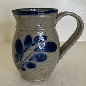 Vintage Salt Glazed Creamer Signed Westerwald Handmade Stoneware Pottery H 3''